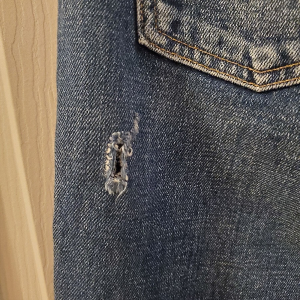 Moussy Vintage Jeans Women 26 Mid Rise Ankle Tapered Distressed Blue Chic Japan - Picture 9 of 16